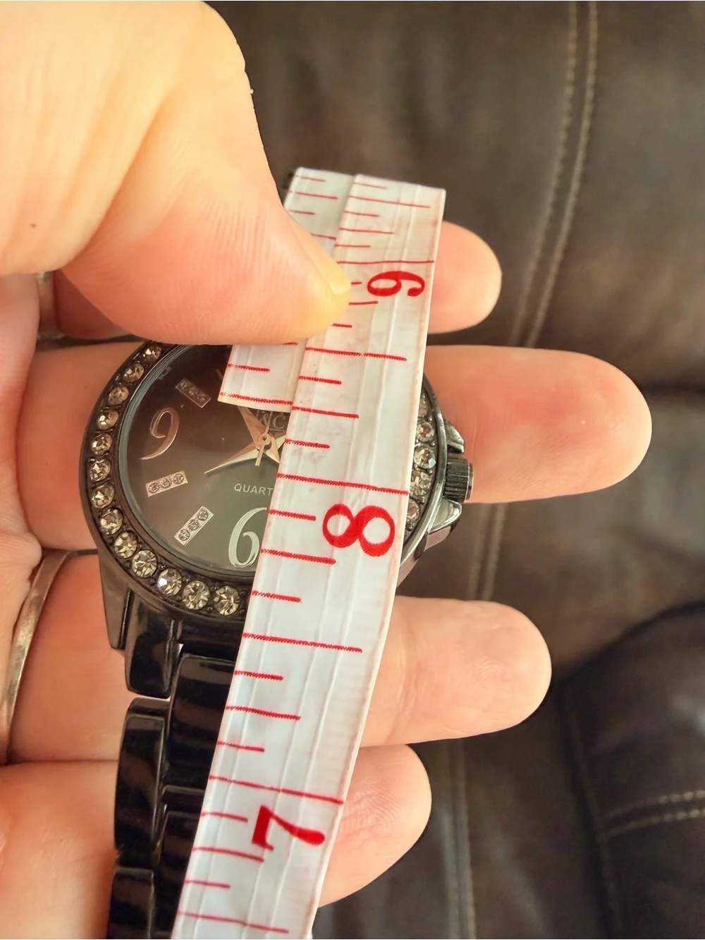 •NY&C• Black/Silver/Crystal Quartz Wrist Watch with Metal Link Band (untested)